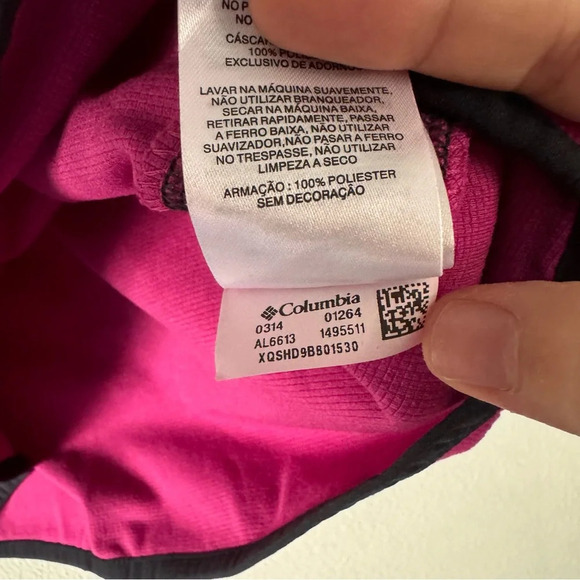 Columbia Pink Waffle Knit Fleece Gorpcore Small Outdoorsy Sporty Athleisure - Picture 8 of 10